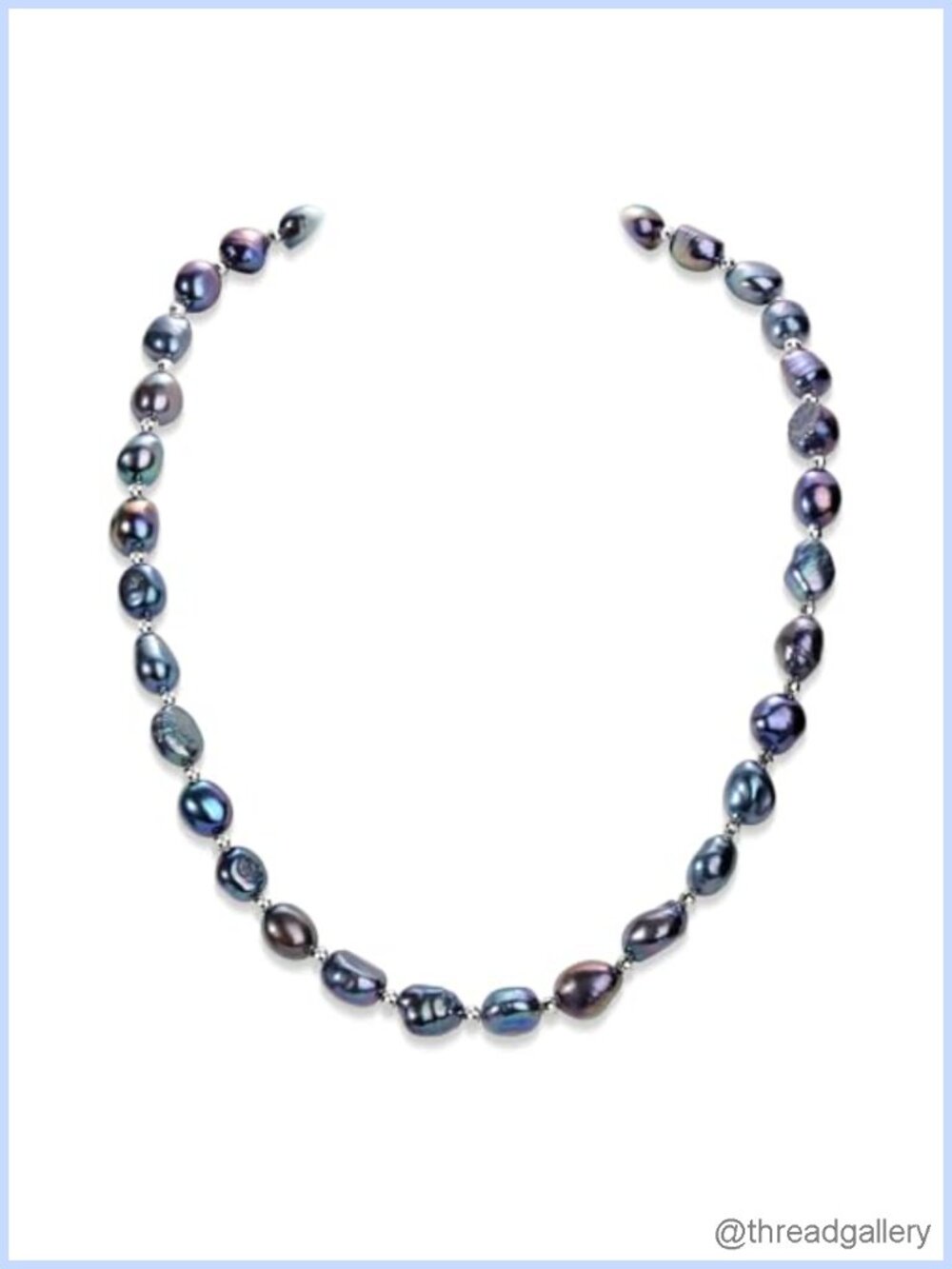Baroque Pearl Necklace 925 Sterling Silver Beaded Strand Women Jewelry